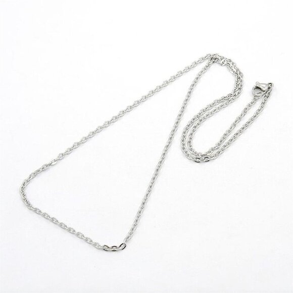 Silver Surgical Stainless Steel 2mm Cable Chain Link Necklace 20" Long - Picture 1 of 2